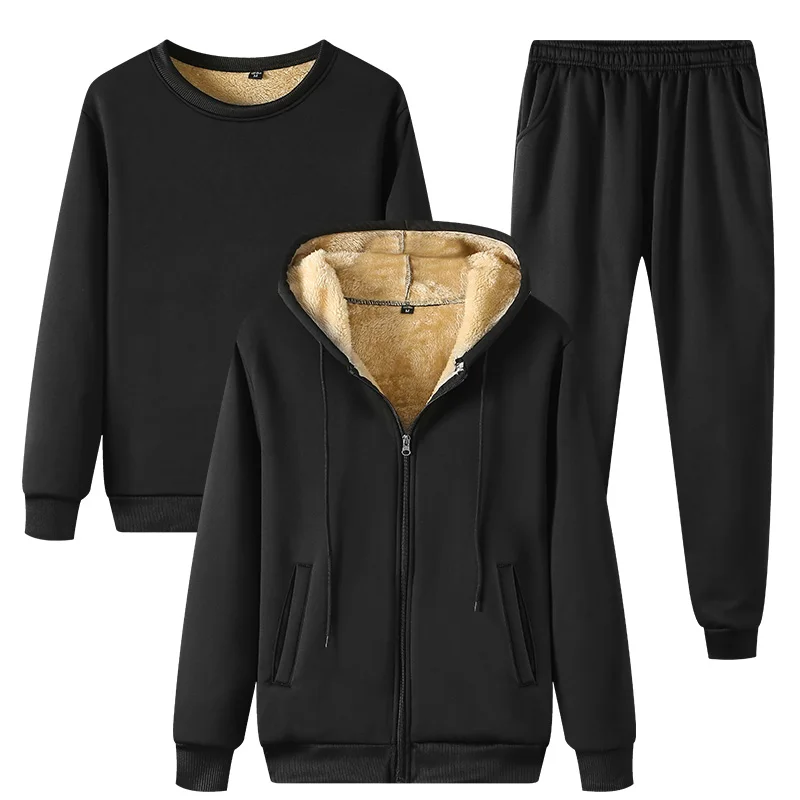 2020 Men's Thick Clothes Suit Wool Warm Winter 3 Coats+casual Pants+mold | Мужская одежда