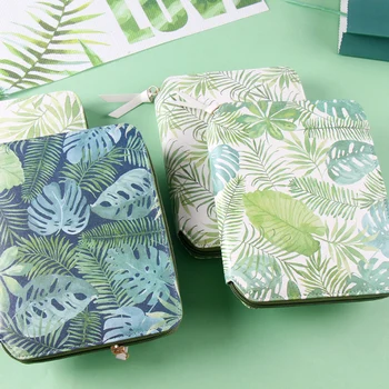 

My Green Days Leaves Theme Zipper Bag Fashion A6 Planner Book Monthly Plan+ Dotted+Lined+Blank Paper 258P