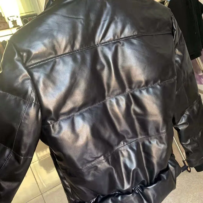 Куртка мужская короткая из 100% натуральной кожи с воротником стойкой|homme|homme jacket |