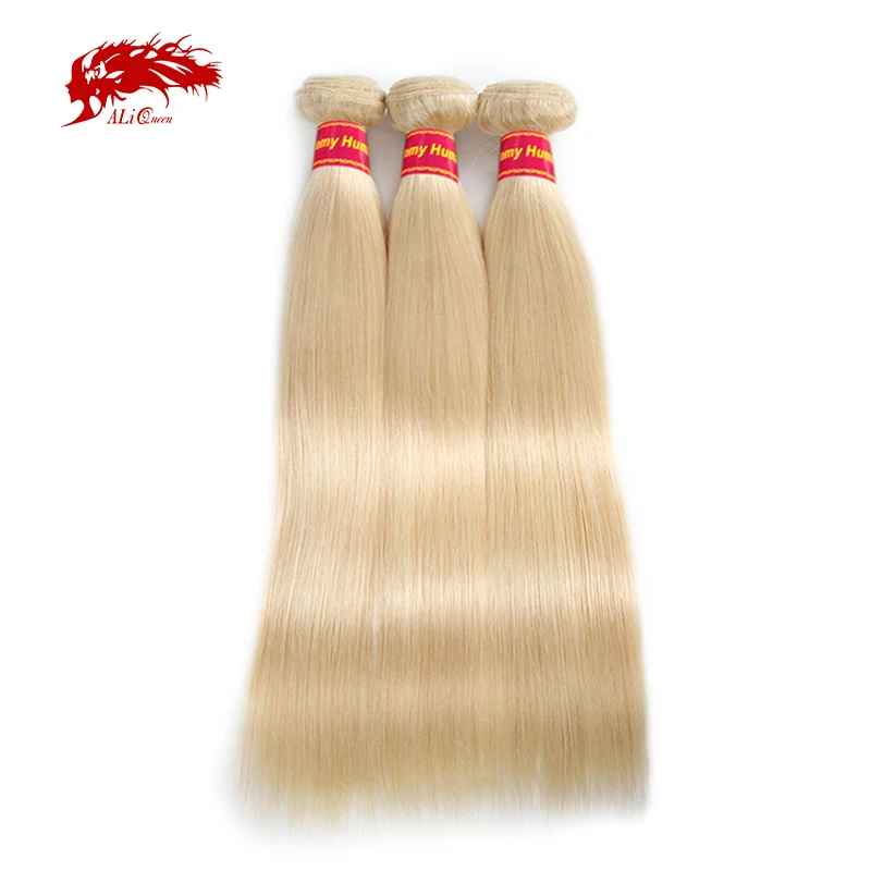 

Ali Queen Hair 3Pcs Brazilian Remy Hair Human Weaves Bundles #613/#33/#30/#27/#99J/#BURG Straight Human Hair Extension Hair Weft