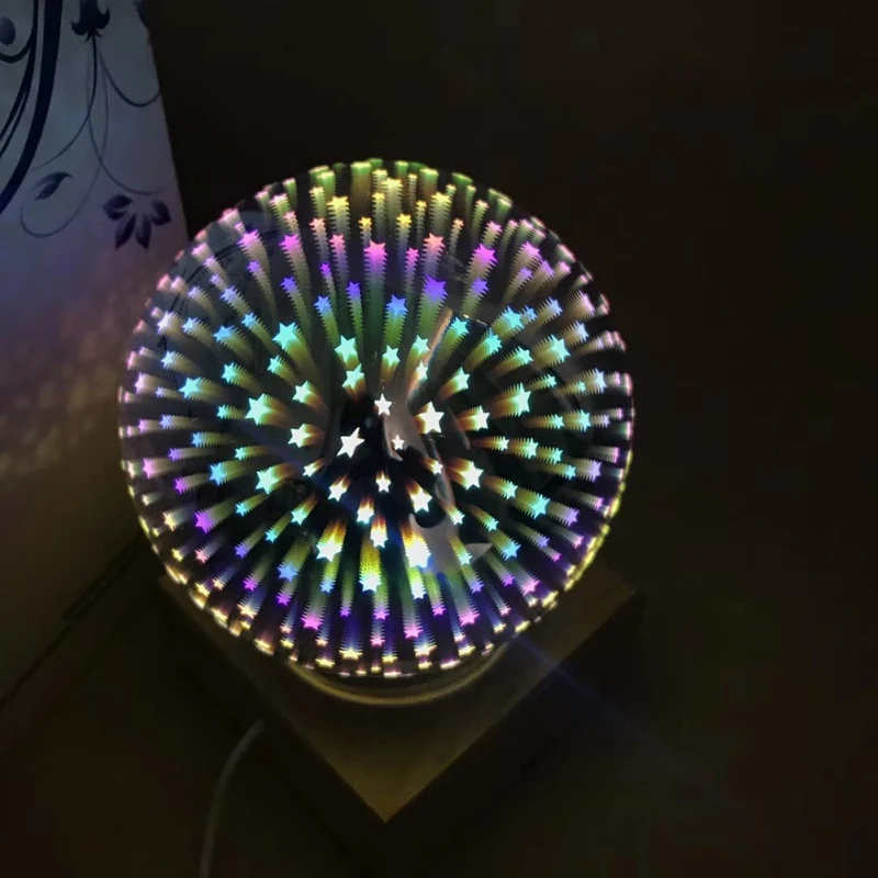 Рождественский Декор USB перезаряжаемая красочная Звездная Сфера 3D лампа в форме стеклянного глобуса светящийся ночник шар лампа для Декор для детской спальни - Цвет: 9