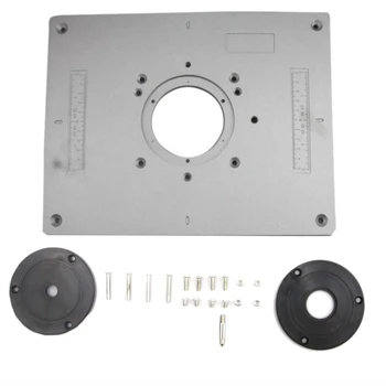 

Aluminum Router Table Insert Plate the Trim Panel Universal Trimming Machine Flip Board for DIY Woodworking Benches with Insert