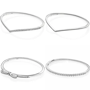 

Sparkling Alluring Brilliant With Row Shimmering Wish With Crystal Bracelet Fit Fine Bangle 925 Sterling Silver Bead Charms