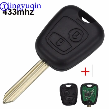 

jingyuqin 2 Buttons 433MHZ Remote Car Key Keyless For Peugeot 307 Citroen C1 C3 Car Key VA2 Blade With PCF7961 Chip
