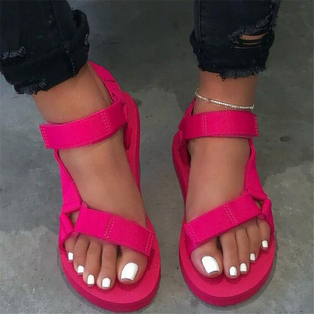 New Women Summer Soft Slip Sandals Woman Buckle Strap Foam Sole Durable Sandals Ladies Outdoor Casual Beach Shoes
