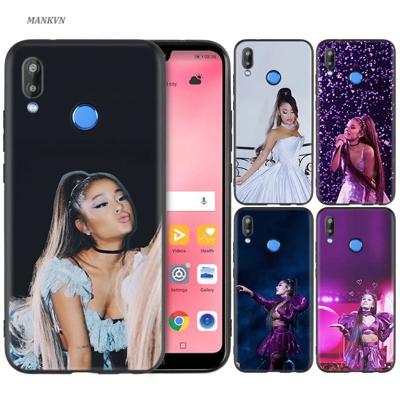 

Black Silicone Case Cover for Huawei P30 P20 P10 P9 Mate 10 20 Lite 2017 Note 5 5i Pro P Smart Plus 2019 Shell Ariana Grande