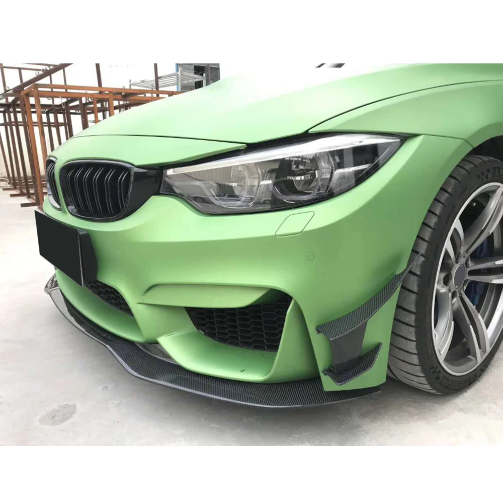6 шт. передний бампер из настоящего углеродного волокна разветвитель для BMW M3 M4 F80