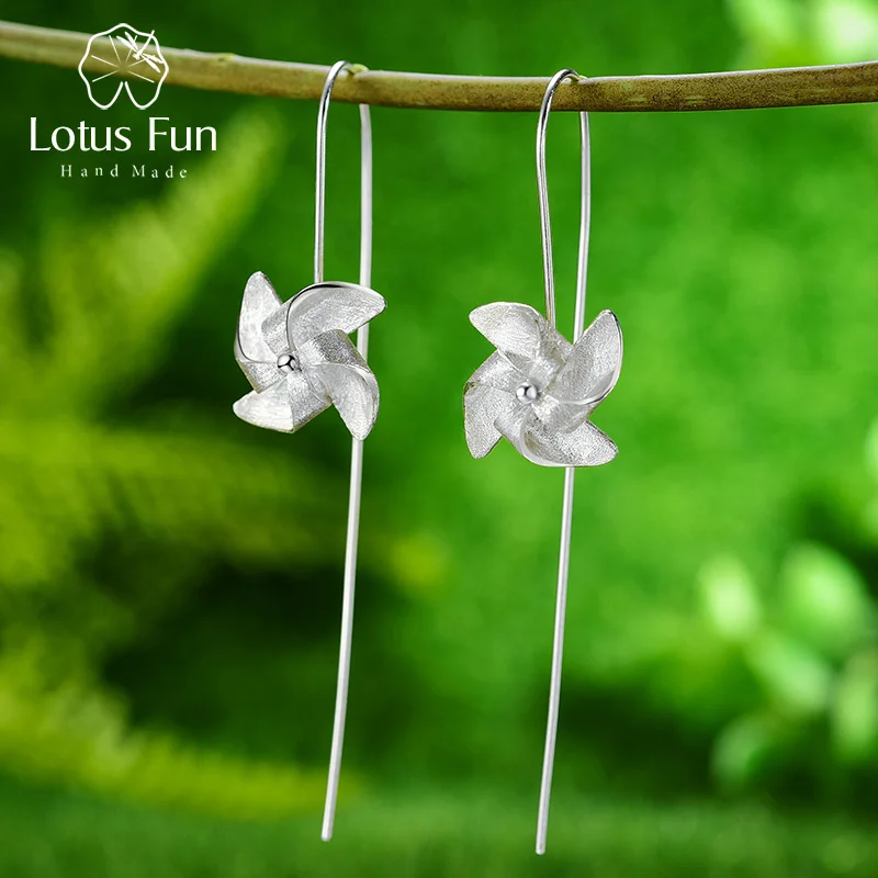 Женские серьги-подвески ветряная мельница Lotus Fun дизайнерские креативные серьги