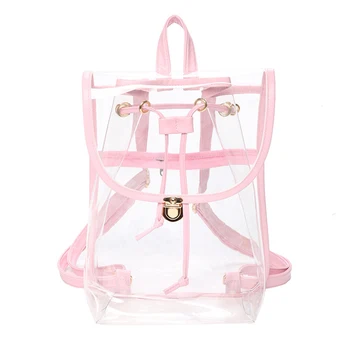 

Unisex Clear Portable Casual Backpack Heavy Duty See Through Drawstring Backpack Stylish Large Capacity Daily Travelling Bags