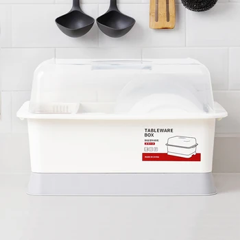 

1Pc Plastic Box Tableware Box Kitchen Cabinet Bowls and Chopsticks Box Storage Box Chopsticks Organizer (Size M/L)