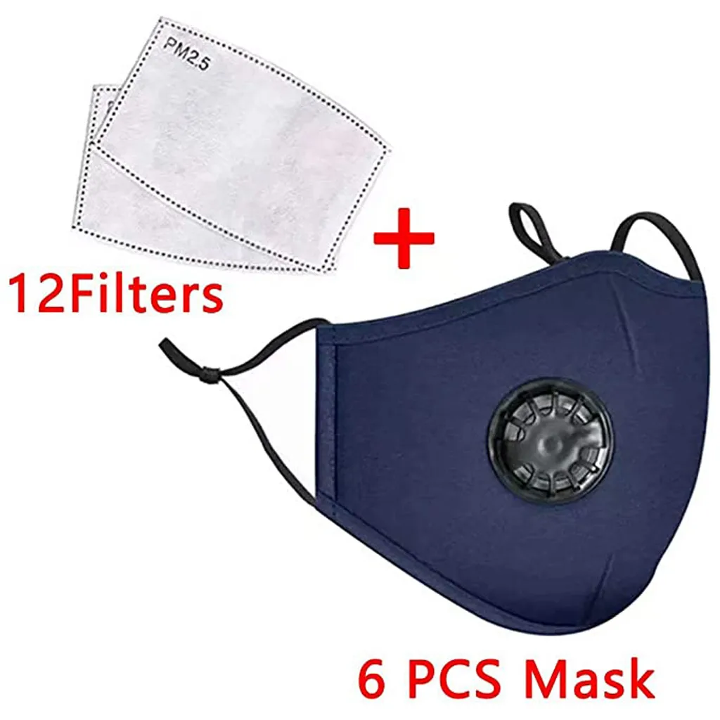 6 PCS Face Care Cover And 12pcs Filters Windproof Mouth-muffle Dustproof Face Care Reusable Dropshipping 2020 Best Sale Cover