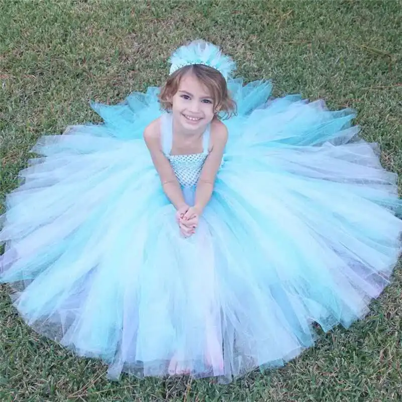 

Kids Girls Elsa Dress Princess Tutu Dress Baby Girl Christmas Halloween Cosplay Costume Children Party Festival Birthday Dresses