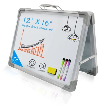 

High Quanlity-Small Desktop Dry Erase Board Portable Small Magnetic Double Sided Whiteboard Easel for Kids to Do List