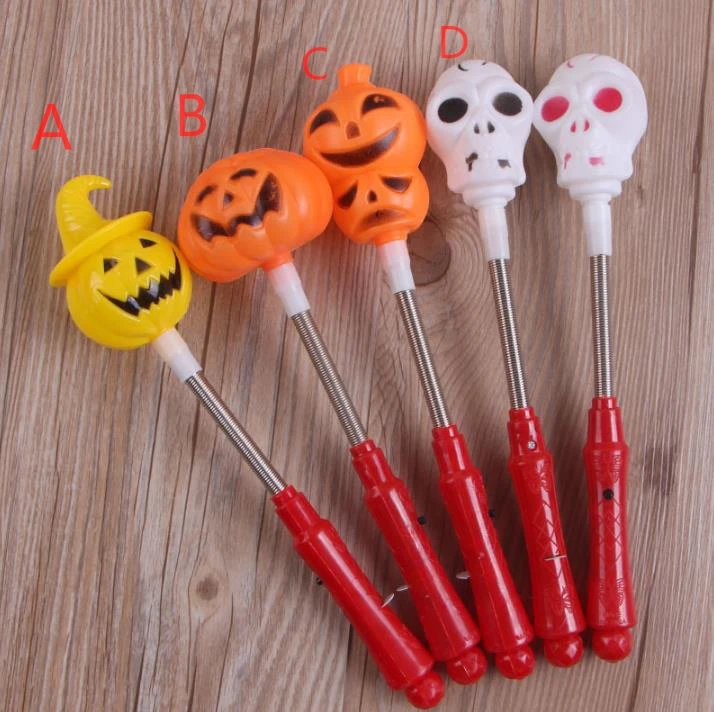 

LED Pumpkin Shake Stick Halloween Flash Decor Light Up Ghost witch Magic Wands Glow Sticks Party Favor fancy dress props SN2114