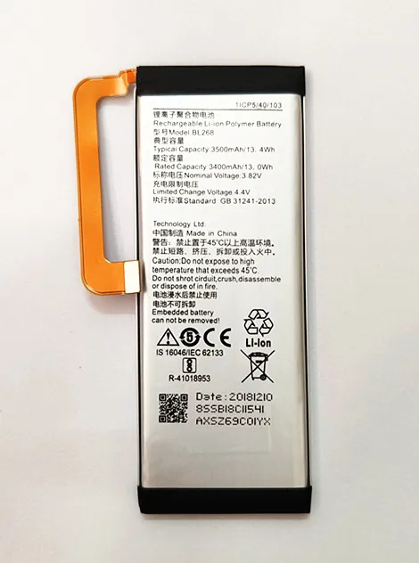 AZK 5PCS/LOT 100% High quality New BL268 3500mAh Battery For lenovo ZUK Z2 Z2131 Replacement + tracking code | Мобильные телефоны и