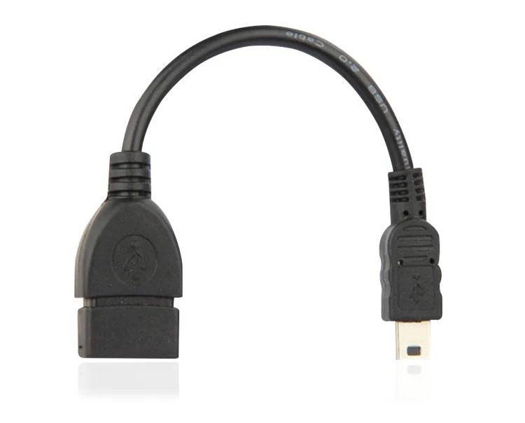 Nero 10Cm Mini 5 Pin Maschio A Usb 2.0 Femmina Convertitore Adattatore Cavo Otg Leggero Per Tablet Pc