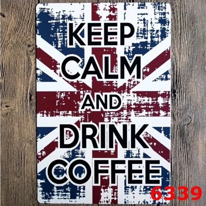 Металлический жестяной знак Keep Calm and Drink Coffee Bar Pub Home Vintage Retro плакат для декора кафе