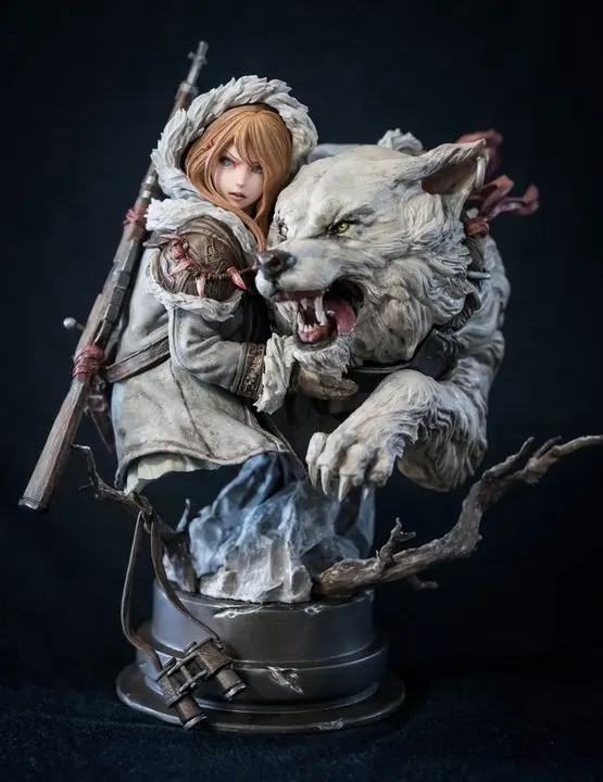 1/6 шкала resin Смола Бюст девочка и волк GK фигура