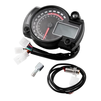 

Motorcycle Speedometer Gauge Universal LCD Digit Tachometer Odometer Motorbike Replacement Accessories M8617
