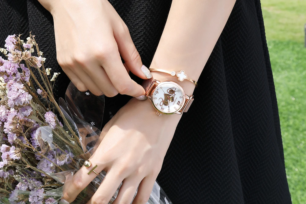 Reloj Mujer женские часы лучший бренд Montre Femme роскошные механические часы со скелетом Автоматические наручные часы для женщин