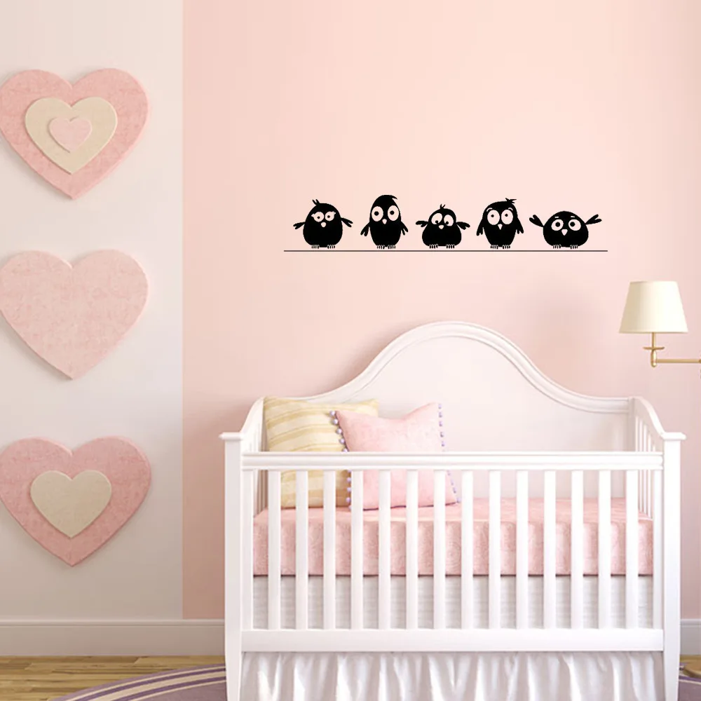 Animal Birds Wall Sticker For Kids Room Home Decoration Living Bedroom Cute Birdies Decals Art Stickers Mural | Дом и сад