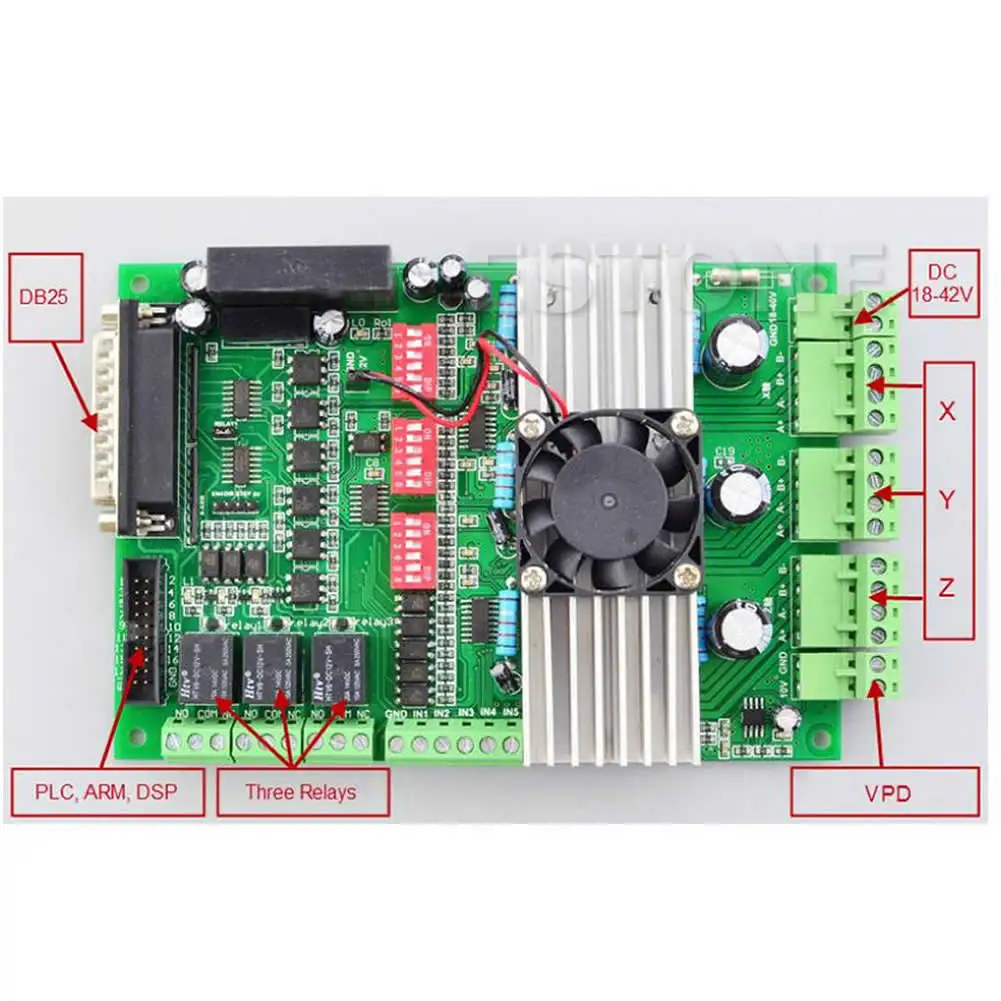 CNC 3 оси TB6600 шаговый двигатель драйвер платы 4.5A/36 В для гравировального станка