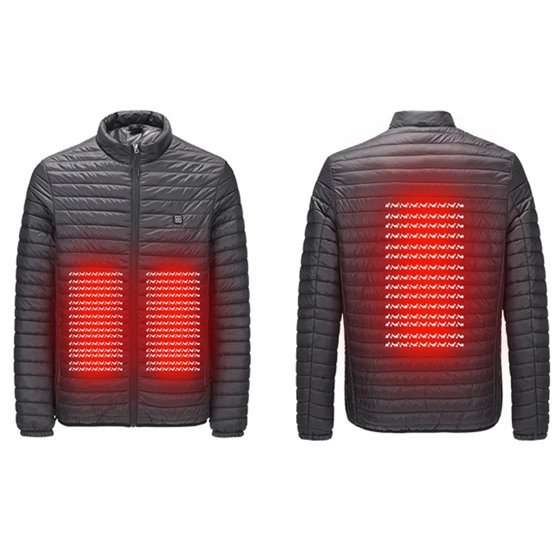 Usb Men's Intelligent Heated Jacket Cotton-padded Clothes Large Size Casual Heating Warm Coat Winter Outdoor Camping Jacket