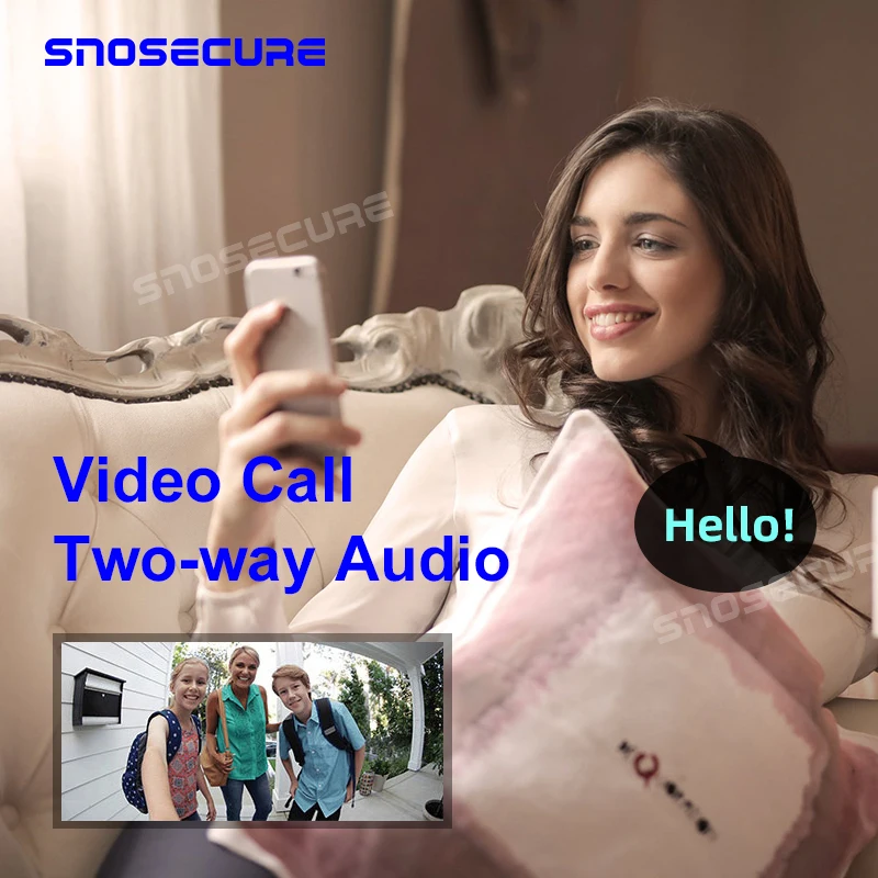 SNOSECURE Waterproof Video Call Wifi Doorbell Intercom Alarm for Home Wireless Video Door phone For Apartment Battery Doorphone
