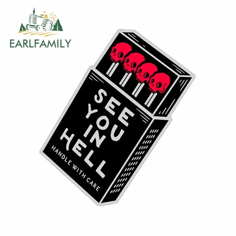 Наклейки на лобовое стекло автомобиля EARLFAMILY 13 см х 1 5 See You In Hell скелет украшение