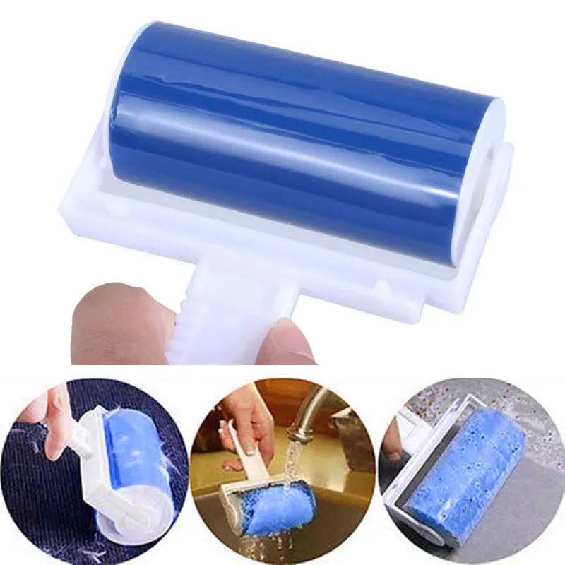 1pcs plastic washable adhesive reusable clothes dust removal roll