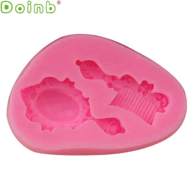 Apró Tükör Fésű Szilikon Penész Miniatűr Édességek Étel Polimer Agyag Ékszer Formák