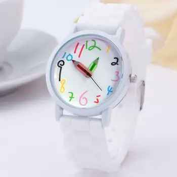 

2020 Cartoon Children Kids Arabic Numerals Pencil Analog Display Quartz Wrist Watch Kids Children relogio Feminino Trendy watch