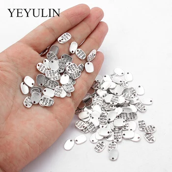 

20 Pcs 11*8mm Metal Alloy Antique Silver Color Letter Dog Tag Charms Pendants For Jewelry Making DIY Handmade Craft