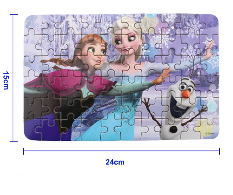 Original Disney Frozen 2 Iron Box Wooden Puzzle 60 Slice Disney Pixar Cars Jigsaw Puzzles Children Educational Toys Gift