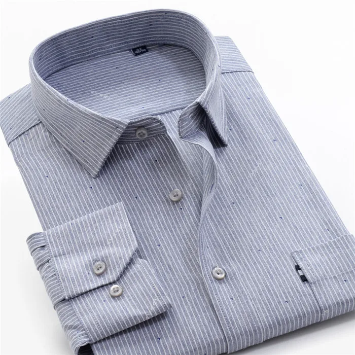 12XL 13XL 14XL Новая Осенняя мужская деловая Повседневная рубашка в полоску Классическая Высококачественная хлопковая рубашка с длинными рукавами