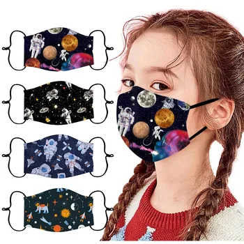 

5pcs Face Mask For Kids Children Adjustable Cotton Face Mouth Mask Windproof Washable Reusable Printed Mask Mascarillas Lavables