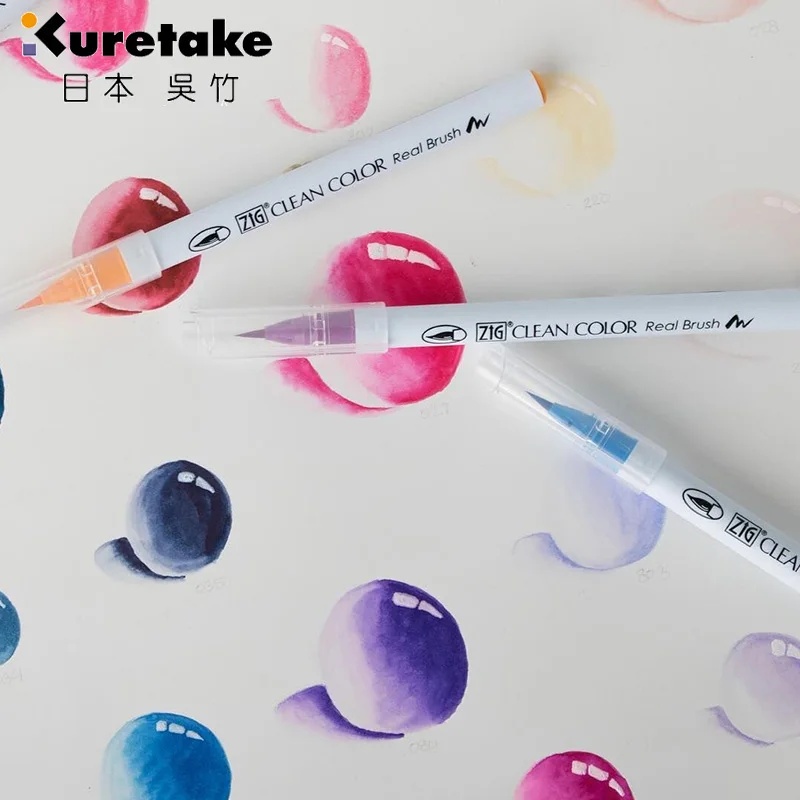 Fude Brush Pen ZIG Clean 36 Colors Real Brush KURETAKE JAPAN RB-6000AT//36V