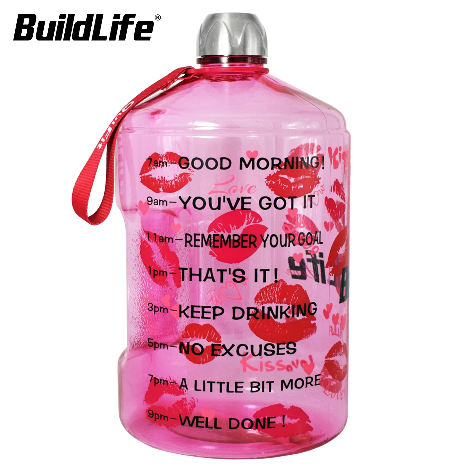 BuildLife 1 галлон маркер времени для бутылки с водой 128 л унций без БФА спортивные