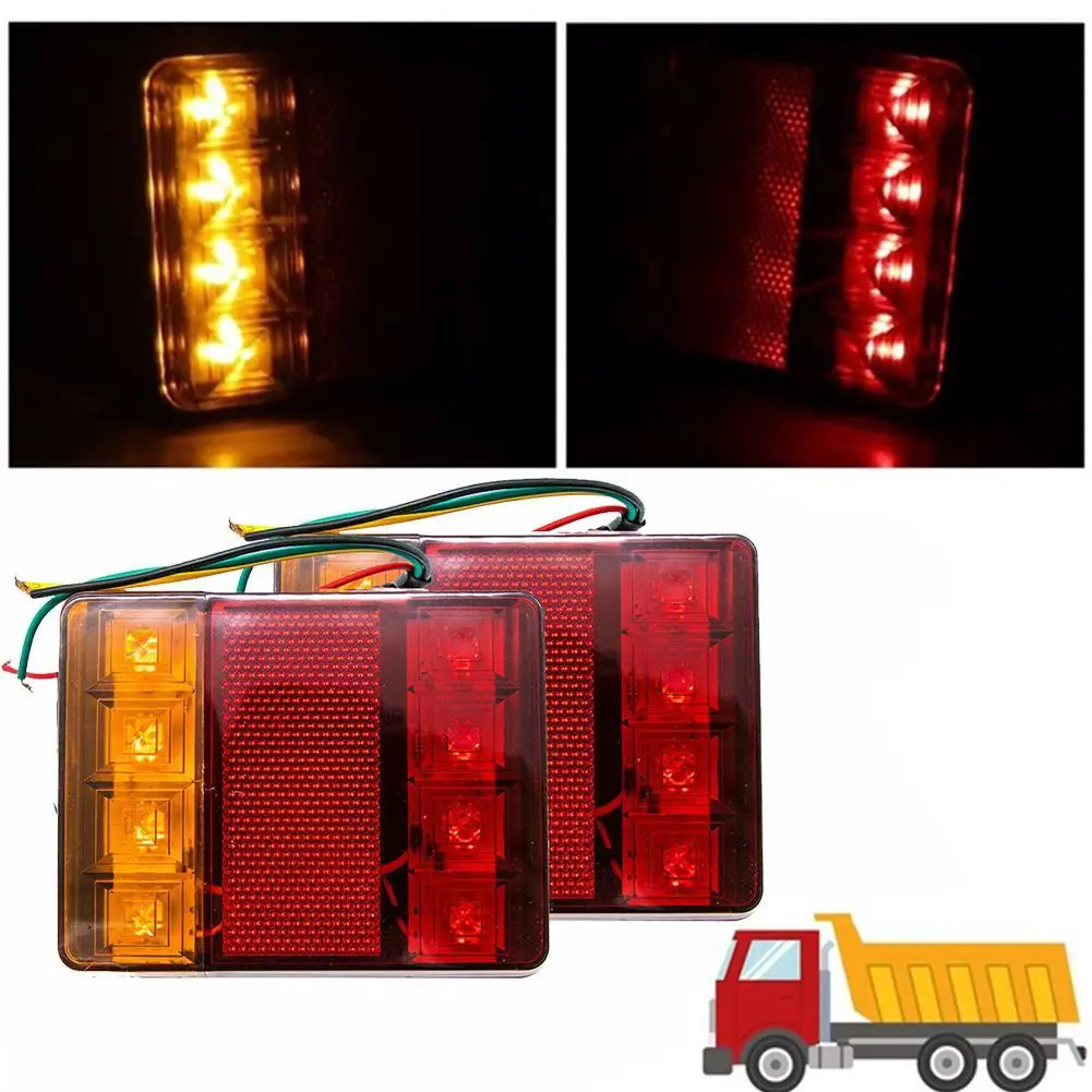 2x 12V Waterproof Durable Car Truck LED Rear Tail Light Warning Lights Rear Lamp for Trailer Caravans UTE Campers ATV Boats