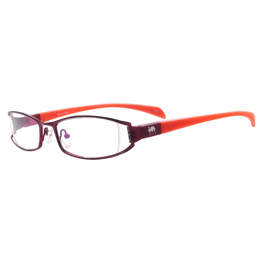 Women Oval Metal Eyeglasses Rectangular Full Rim Wrap Around Glasses