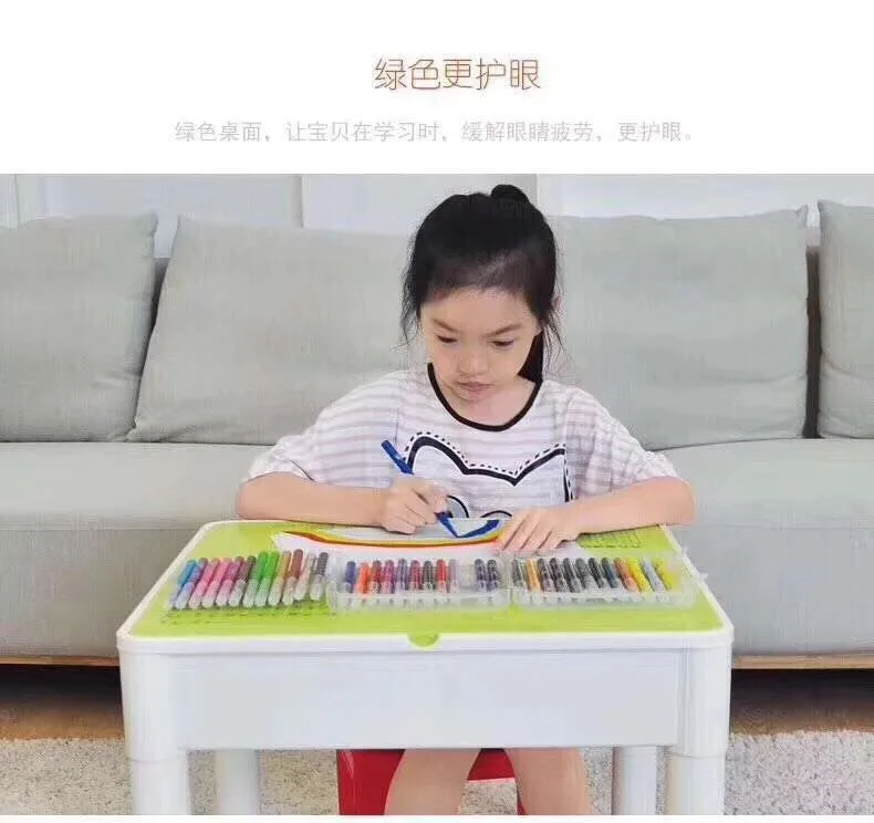 

New Style 2-in-1 Learning ji mu zhuo High Quality Study Table Double-Sided Usable Configuration Chair 2