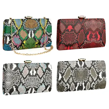 

Fashion Women Evening Bags Snakeskin Pattern Wedding Party Banquet Purse Handbag Luxury Shoulder Bags Clutches sac main femme