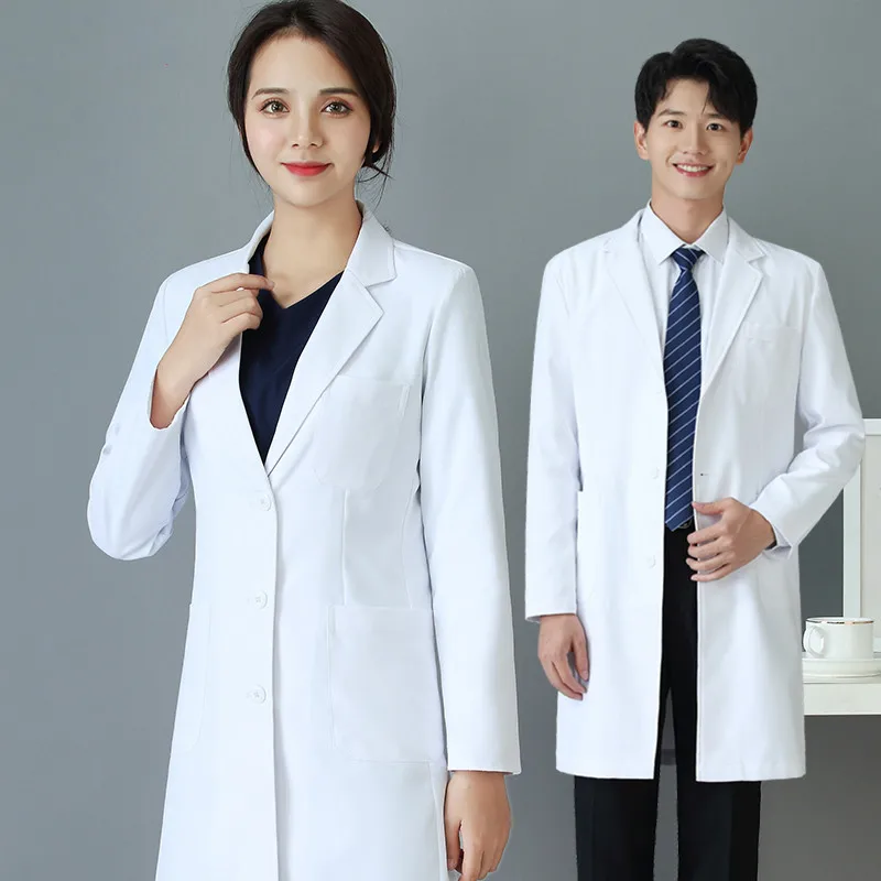 

Long white coat and short sleeves doctors wear men's and women's cosmetic wear oral plastic hospital work clothes