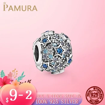 

925 Sterling Silver Elevated Stars Pave Charm Beads Fit Original Pandora Bracelet Bangle For Women Jewelry Gift wholesale