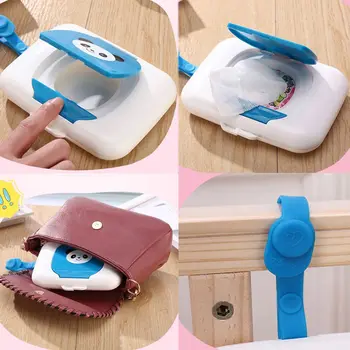 

1pcs Baby Wet Napkins Tissue Box Holder Paper Cover Storage Case Travel Pouch Container Cute Panda Cartoon Design