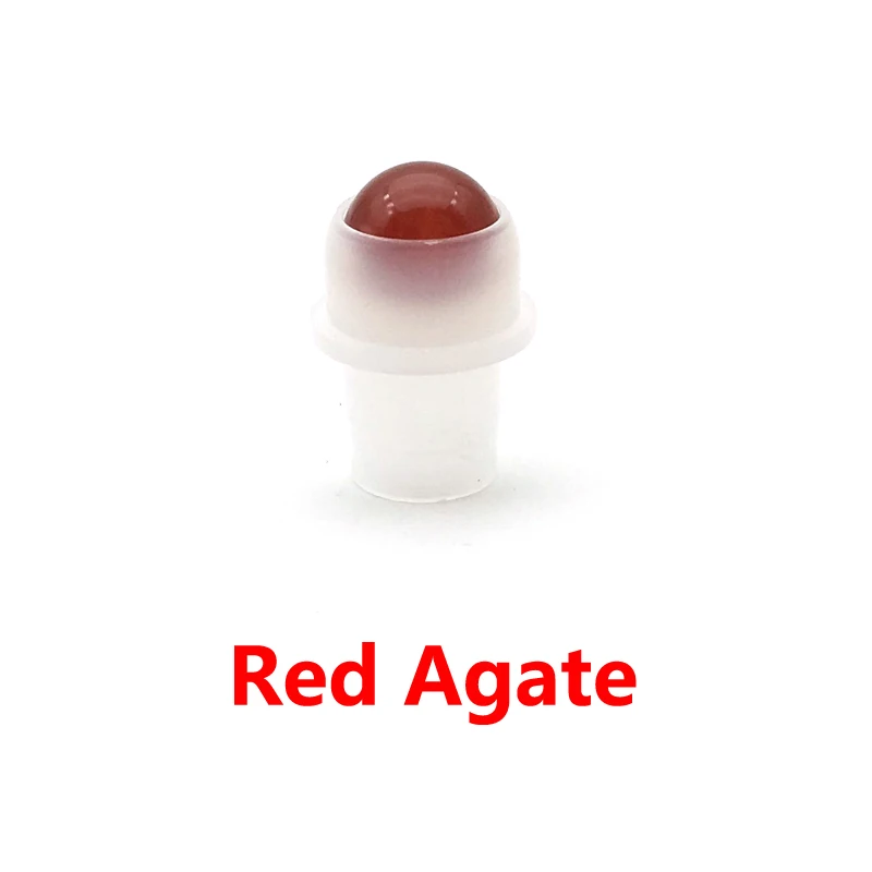 50 шт. натуральный драгоценный камень ролик мяч подходит 5 мл 10 толстое стекло эфирное масло ролл на бутылках - Цвет: Red Agate