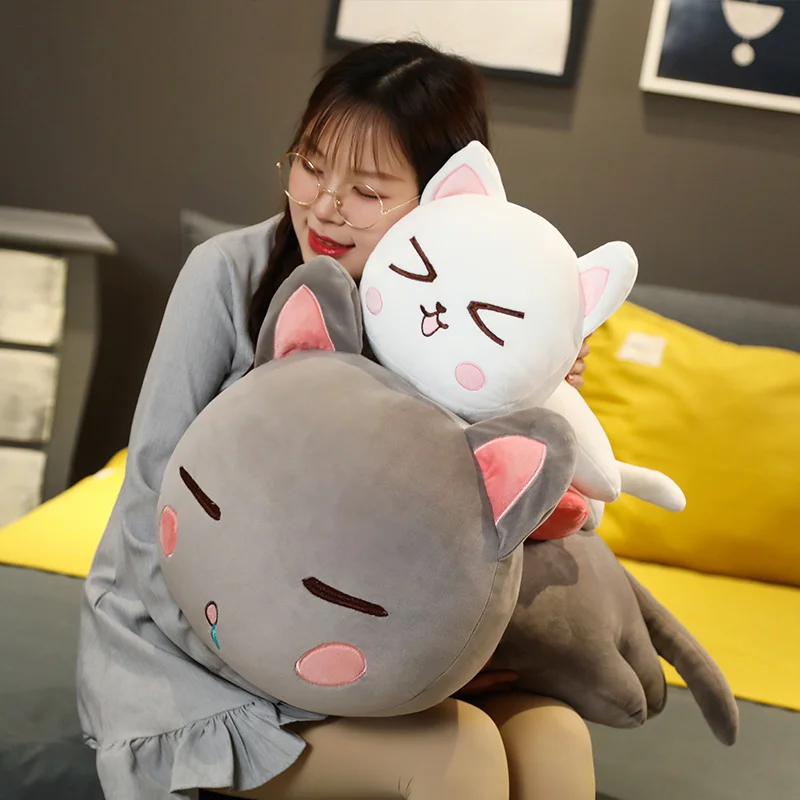 

Hot Nice Kawaii Lying Cat Plush Toys Stuffed Cute Cat Doll Lovely Animal Pillow Soft Cartoon Cushion Kid Girls Christmas Gift