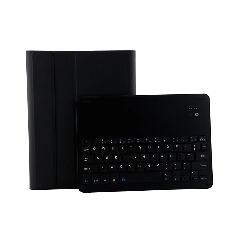 Bluetooth клавиатура чехол для iPad 9,7 Крышка для iPad 9,7 /Pro 9,7/Air 2/Air Съемный Алюминиевый чехол с клавиатурой стенд - Цвет: Black-Black