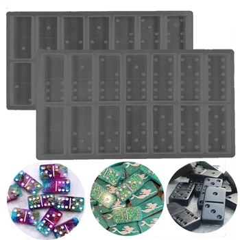 

Handmade Domino Game Play Silicone Molds Resin 28 DIY Dominoes Personlized Games Epoxy Resin Casting Mold Art Crafts