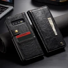 CaseMe ретро кожаный чехол для samsung S10 S9 S8 Plus E Note 9 8 на подставке с застежкой кошелек с отделением для карт, на магните чехол для Galaxy S9 S10 Plus